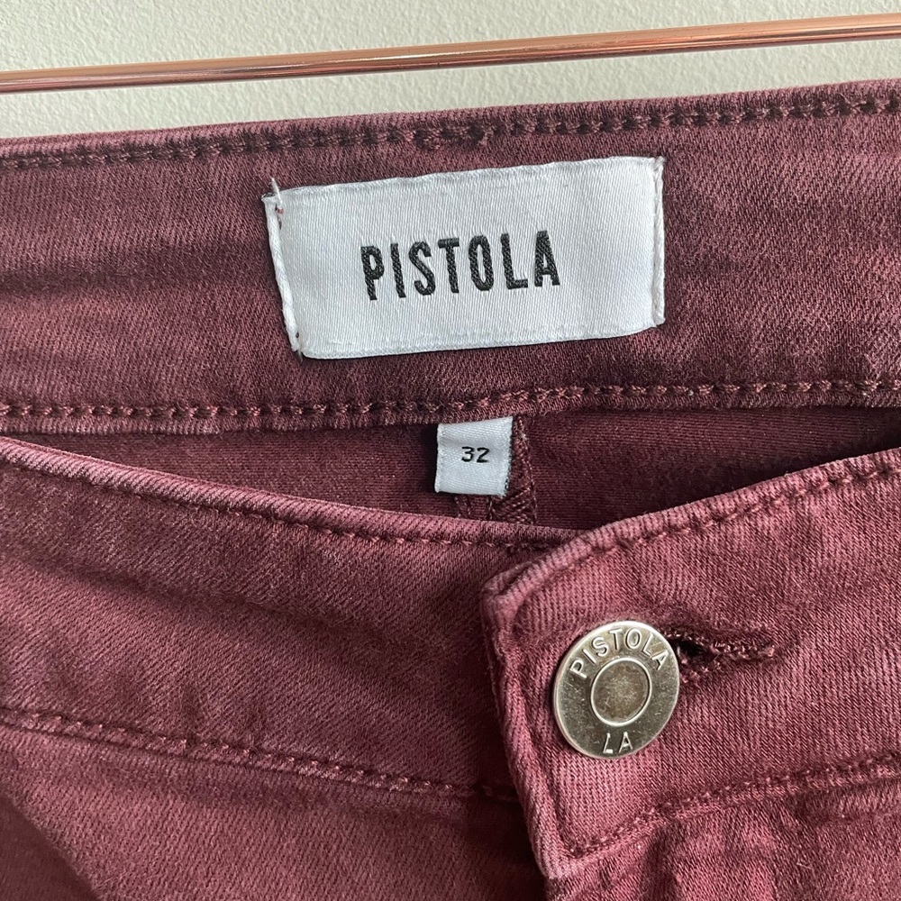 Pistola Maroon Hannah Moto Cargo High Rise Skinny Jeans - Picture 4 of 9